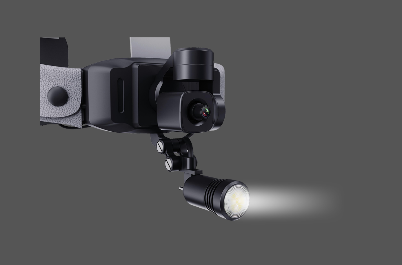 头灯 + 摄像一体化，佩戴更高效